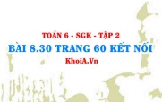 Bài 8.30 trang 60 Toán 6 Tập 2 Kết nối tri thức